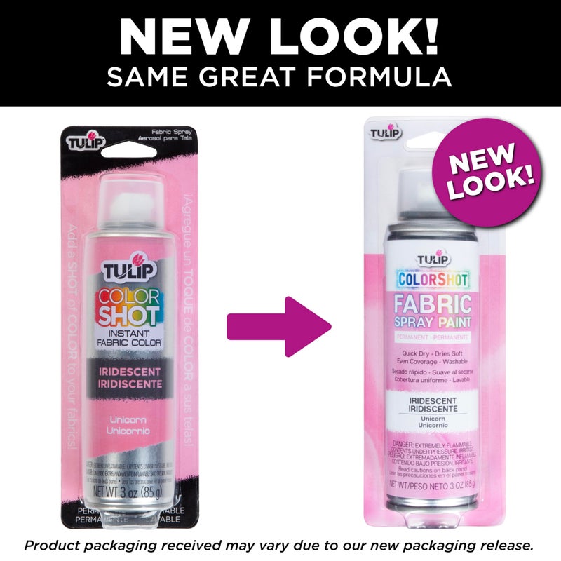 Tulip ColorShot Instant Fabric Spray Paint, Permanent Color Spray-On Fabric Paint, 3oz, Unicorn Iridescent Shimmer - Image 5